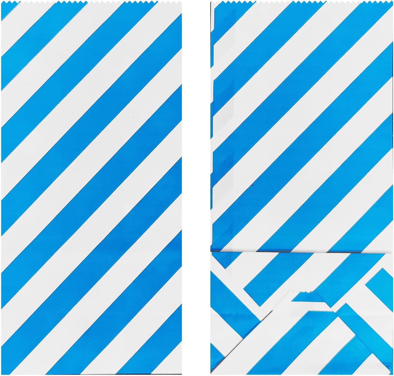 Blue Striped Paper Bags Mini Party Favor Bags for Kids Birthday Party Supplies (50 CT 3.5×2.3×7 in) image 4