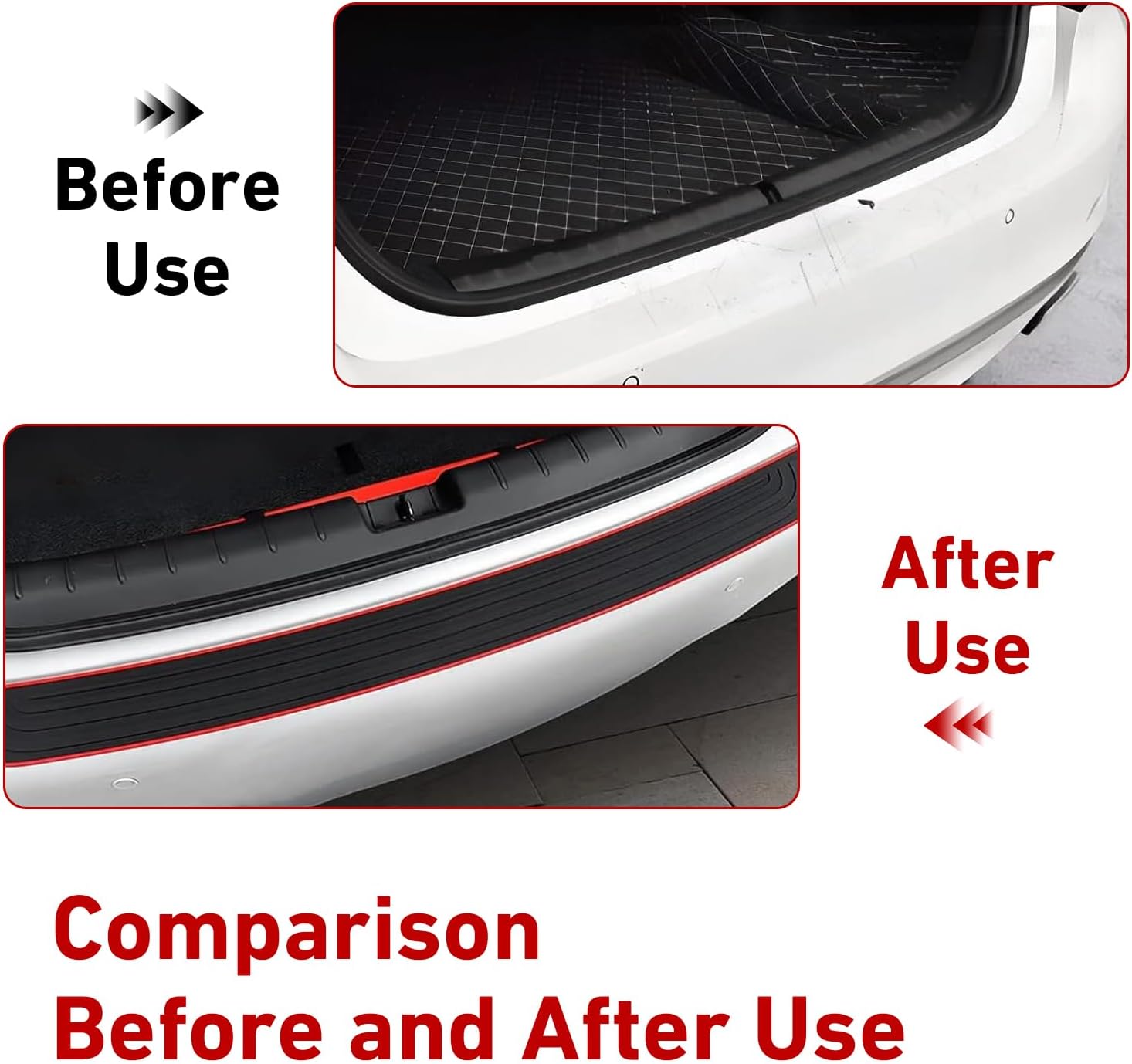 Car Rear Bumper Protector, 41 x 3.5 Inch Rubber Anti-Scratch Auto Trunk Door Entry Protector, Car Rear Bumper Edge Guards Universal Exterior Car Accessories