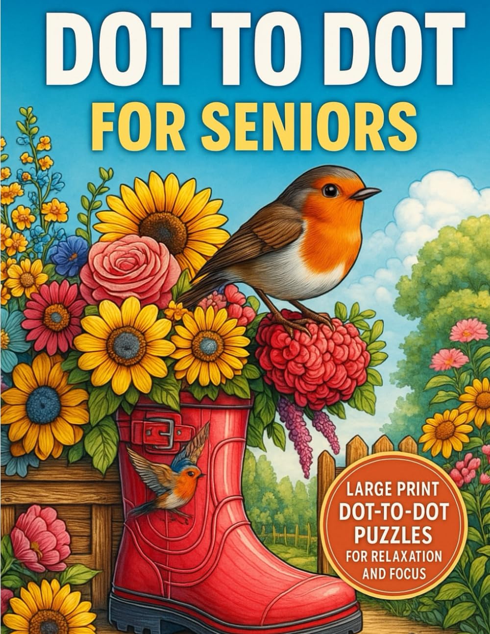 Large Print Dot To Dot Activity Book for Seniors: Jumbo Dot-to-Dots For Elderly | Flowers, Birds, Landscapes and Seasons