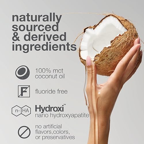 Miniatura 4 de Davids Aceite de hidroxiapatita nano hidroxiapatita enjuague bucal enjuague bucal 100% MCT aceite de coco promueve la salud de los dientes y las