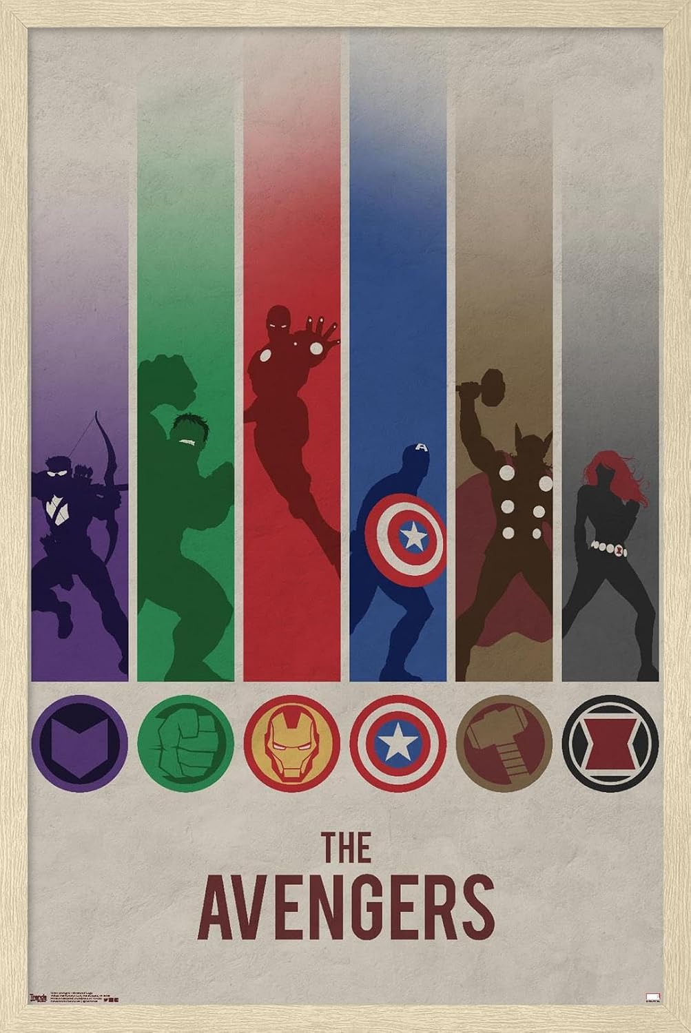 Trends International Marvel Comics Avengers - Minimalist Logo Wall Poster, 34L x 22.4W, Premium Unframed Version