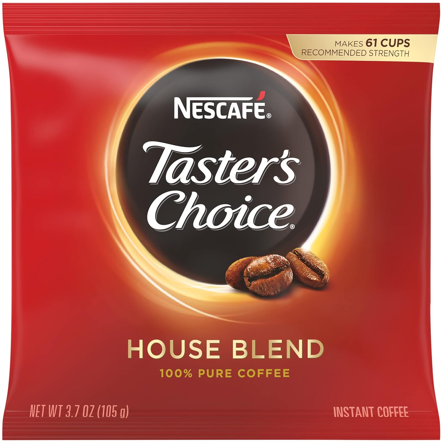Nescafe Instant Coffee, Taster’s Choice Light Roast, Foodservice Coffee, 3.7 oz Pouch