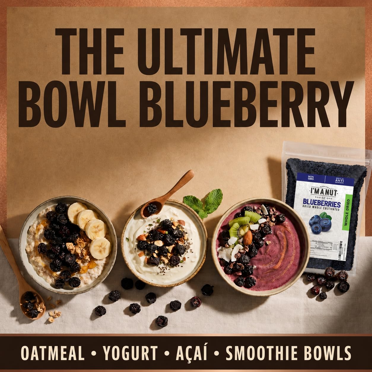Dried Blueberries, 2 lb (32 oz), Plump & Chewy, Pe & Gluten Free thumbnail