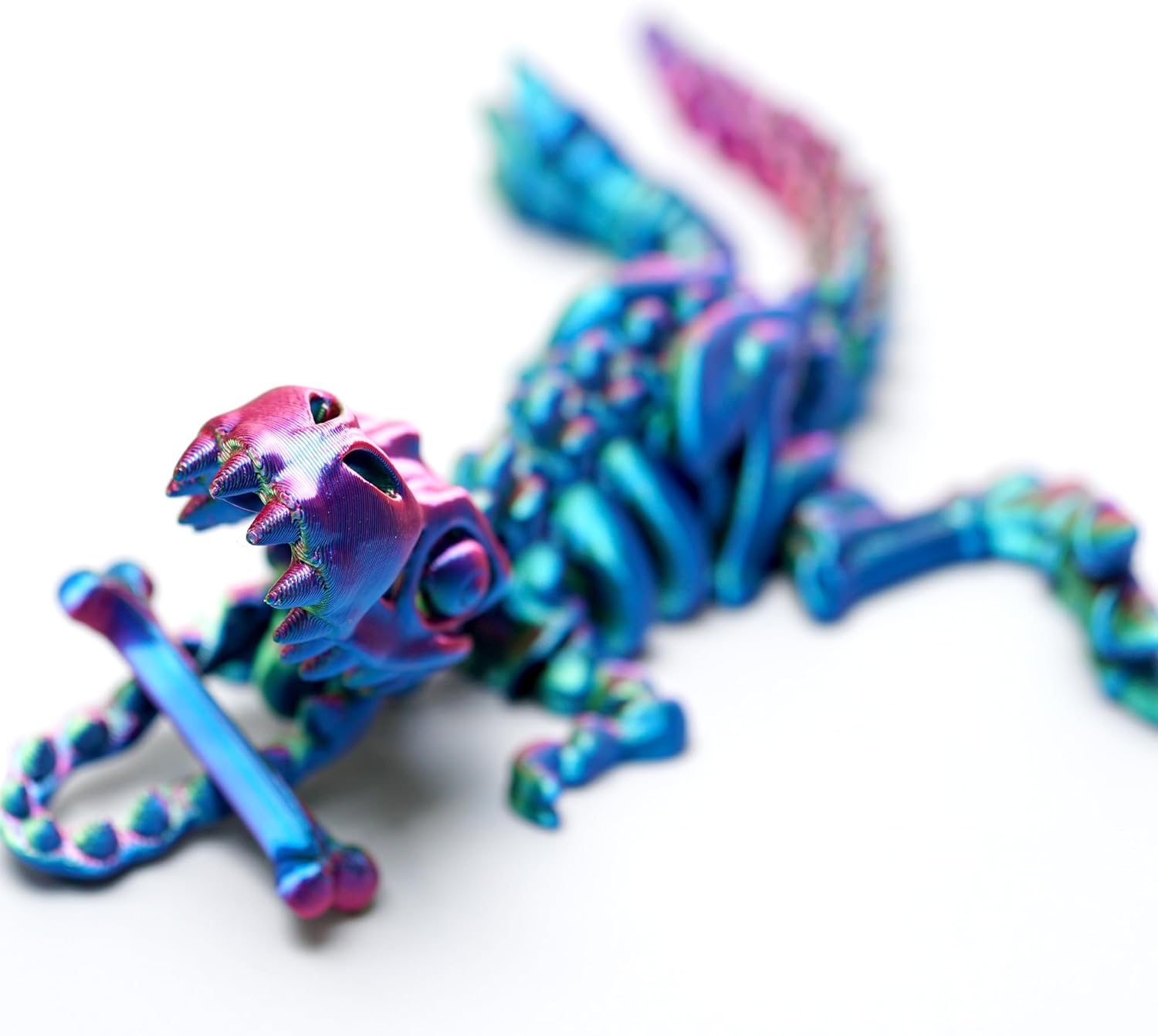 3D Printed Tyrannosaurus Rex dinosaur,Flexible Realistic Articulated Animal Fidget Toys,Mystery Figurines Gifts for Easter Basket Stuffers,Executive Desk Funny Décor and Festival Collectible (RGB)