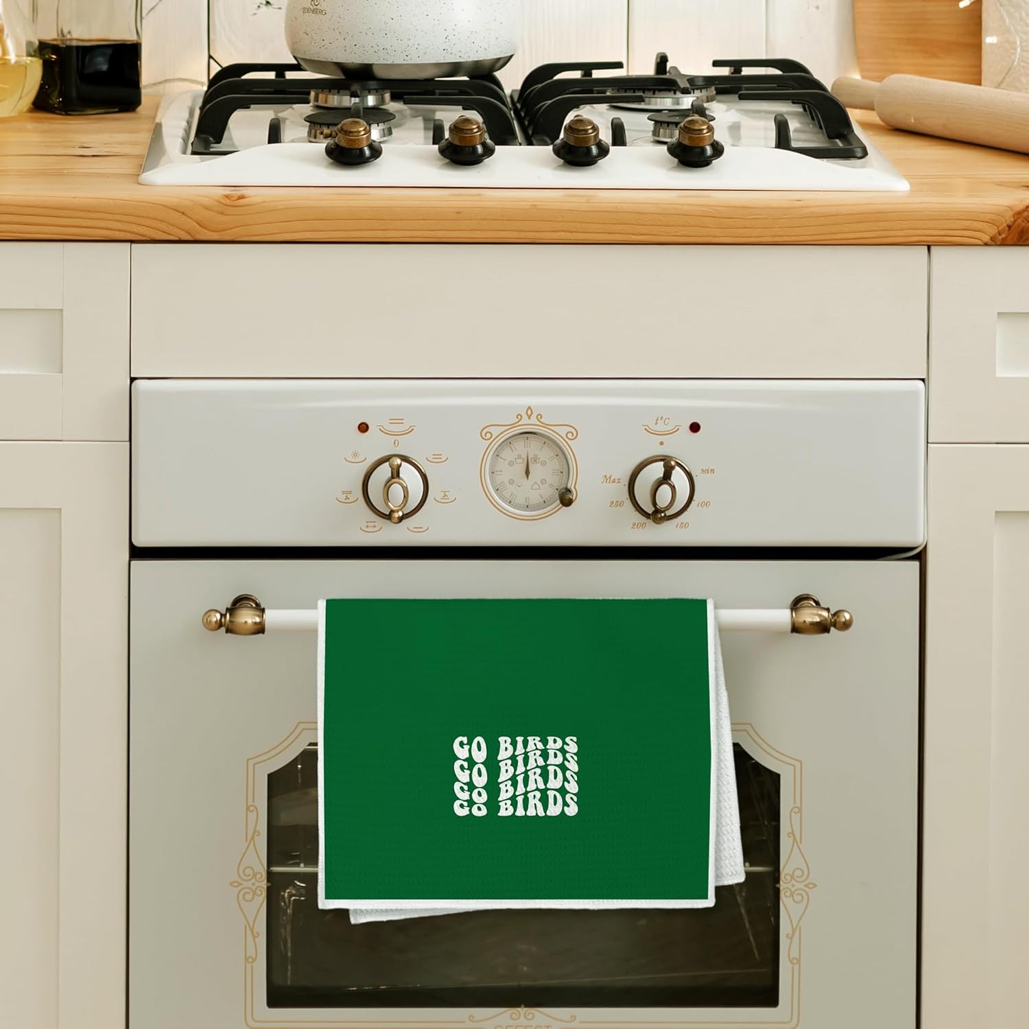 Green Go Birds Football Kitchen Towels, Football Lover Player Fan Gifts Decorative Hand Tea Towels for Bathroom, Sport Fan Gifts Dish Towel Dishcloth, 16x24 Inch - Image 3