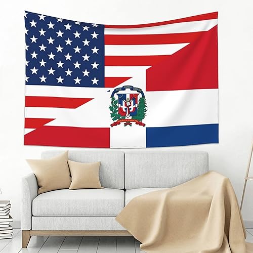 Miniatura 2 de Tapiz decorativo de pared con bandera de la República Dominicana de Estados Unidos, tapiz para colgar en la pared, 60 x 40 pulgadas, para