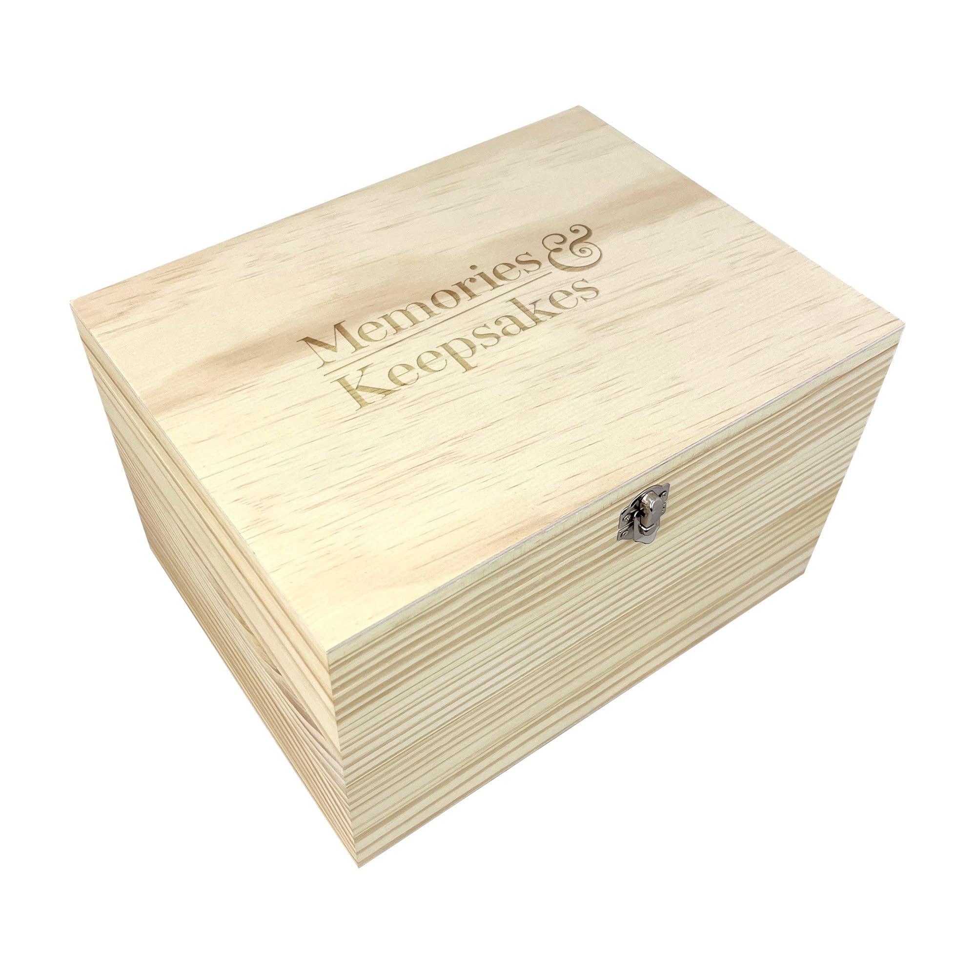 Memories & Keepsakes Engraved Storage Box | Pine Wood Memory Box | Reusable Storage Box |Memorial Keepsake Box | Any Occasion Memory Box | W30cm x D23cm x H18cm