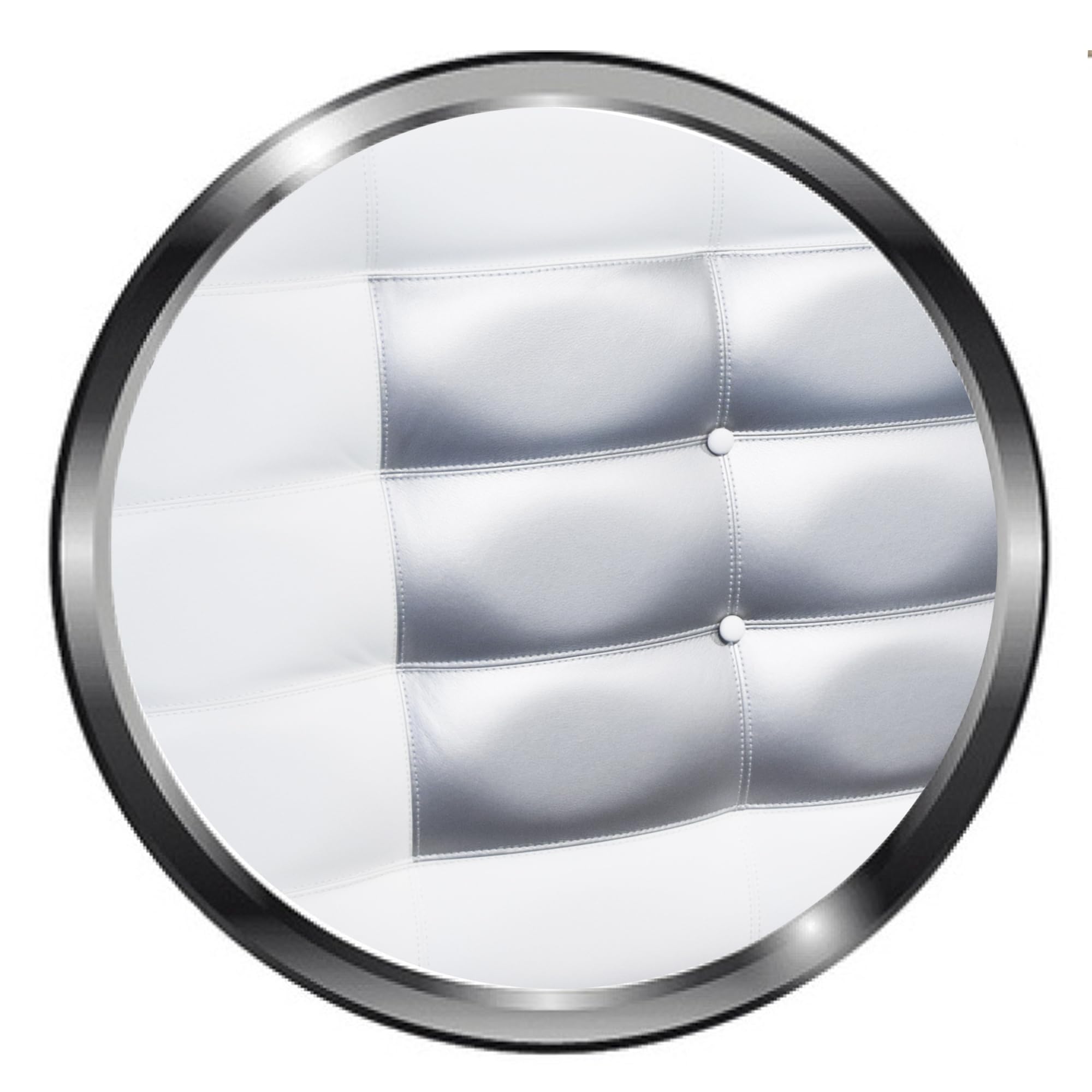 ONEK-DECCO Cabecero de Cama 70 cm.de Alto-Mod. Florida Costura Vista y Botones-Cabecero Tapizado en Polipiel para Niños, Juvenil, Matrimonio-Cabezal de Colgar. (Blanco-Plata, 150x70)