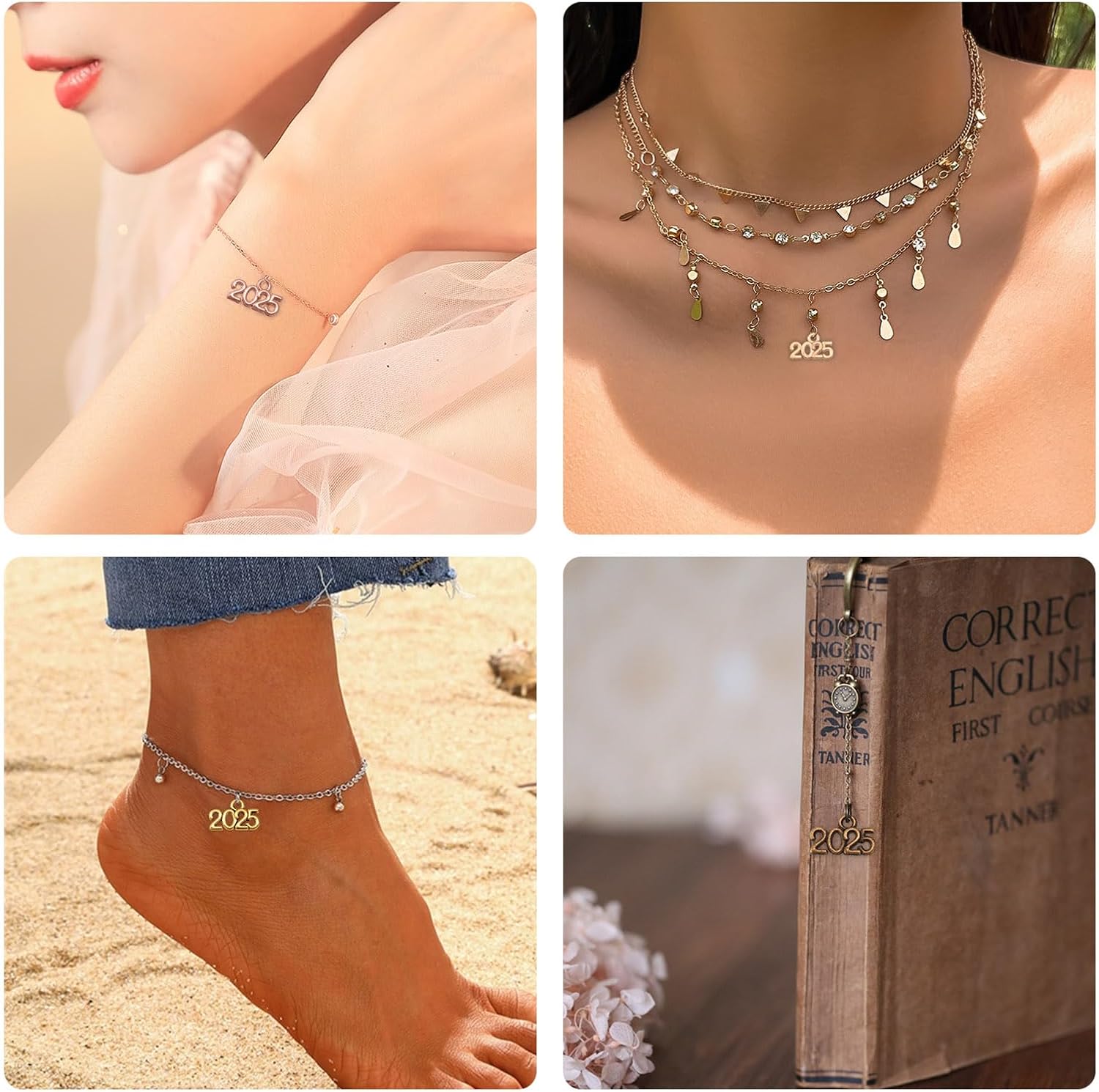 FASHEWELRY 140pcs Tibetan 2025 Year Charms Mixed Color Alloy 2025 Graduation Charms Number 2025 Dangle Pendants for Graduation Cap Tassel New Year Jewelry Making - Image 5