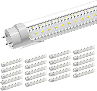 T8 Led Bulbs 4 Foot 6500K 36W 5400LM, Super Bright LED Daylight 4ft Bulb, Fluorescent Light Replacement, T8 4' Led Light Bulbs Ballast Bypass for Workshop Garage Warehouse 20 Pack