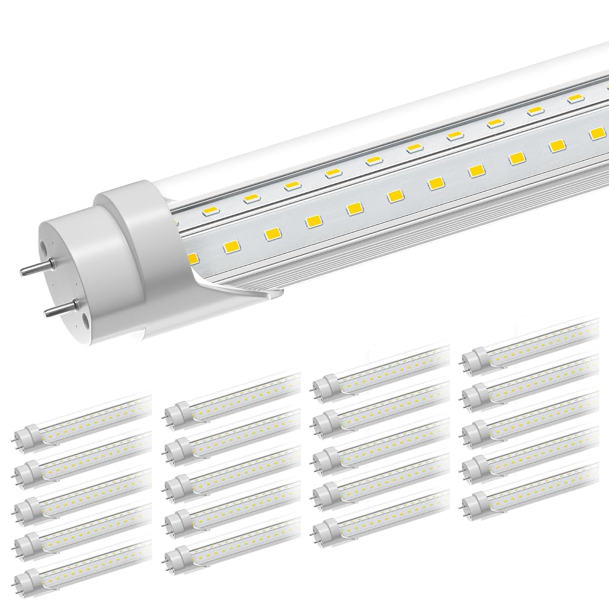 ONLYLUX T8 LED Bulbs 4ft 36W 5400LM Daylight 6500K Ballast Bypass Aluminum 20