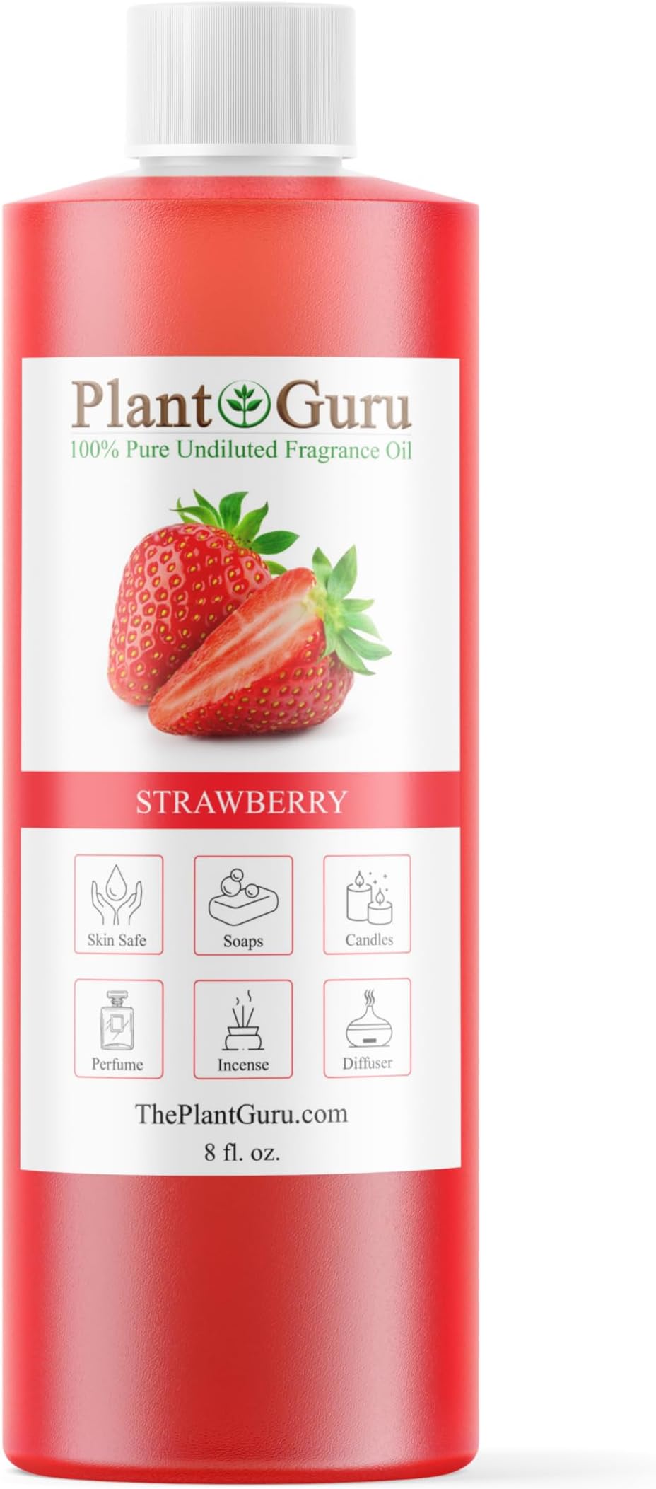 Strawberry Fragrance Oil 8 fl. oz. Scented Oil for DIY Soap Making, Candles, Bath Bombs, Body Butters. Used in Aromatherapy Diffusers, Burners and Warmers. Great Addition to Lotions and Creams.