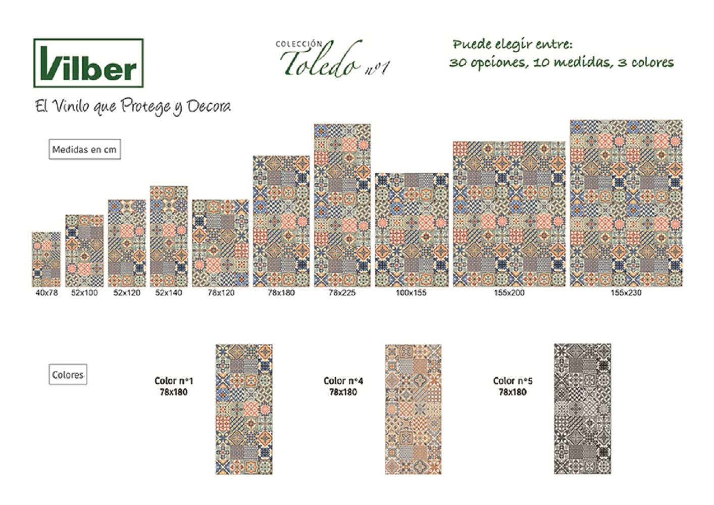 Vilber Toledo DU 01 52X140 Alfombra, Vinilo