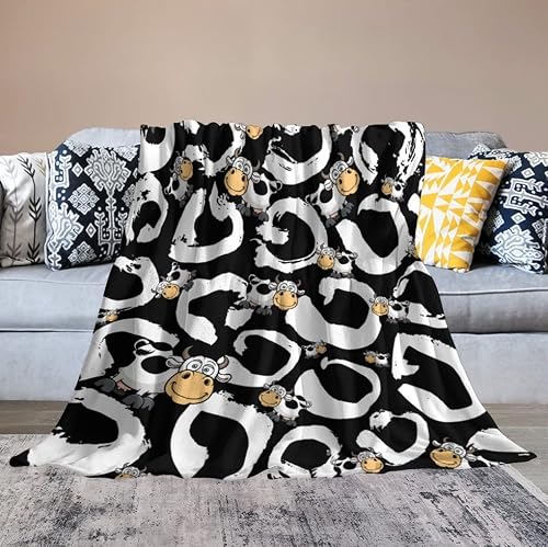 Soft Throw Blankets Cow Print Throw Blanket For Couch, Bed, Boys And Girls Plush Fleece Throw Blankets All Season 50X60 Inches #TOP6