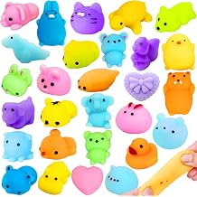 28 Pack Random Mochi Squishies Toys Party Favors for Kids, Stress Relief Squeeze Fidget Toys for Boys Girls Goodie Bags Pinata Stuffers Treasure Box Birthday Gifts Carnivals Classroom Prizes
