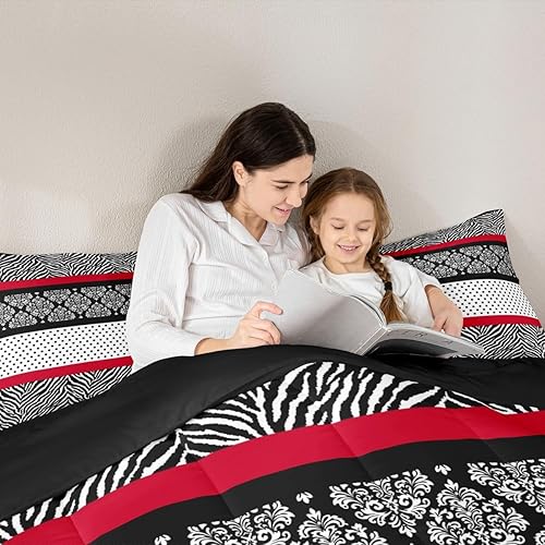 Miniatura 283 de Castle Fairy Juego de ropa de cama con estampado de cebra, tamaño matrimonial, juego de edredón de animales de África y vida silvestre, juego