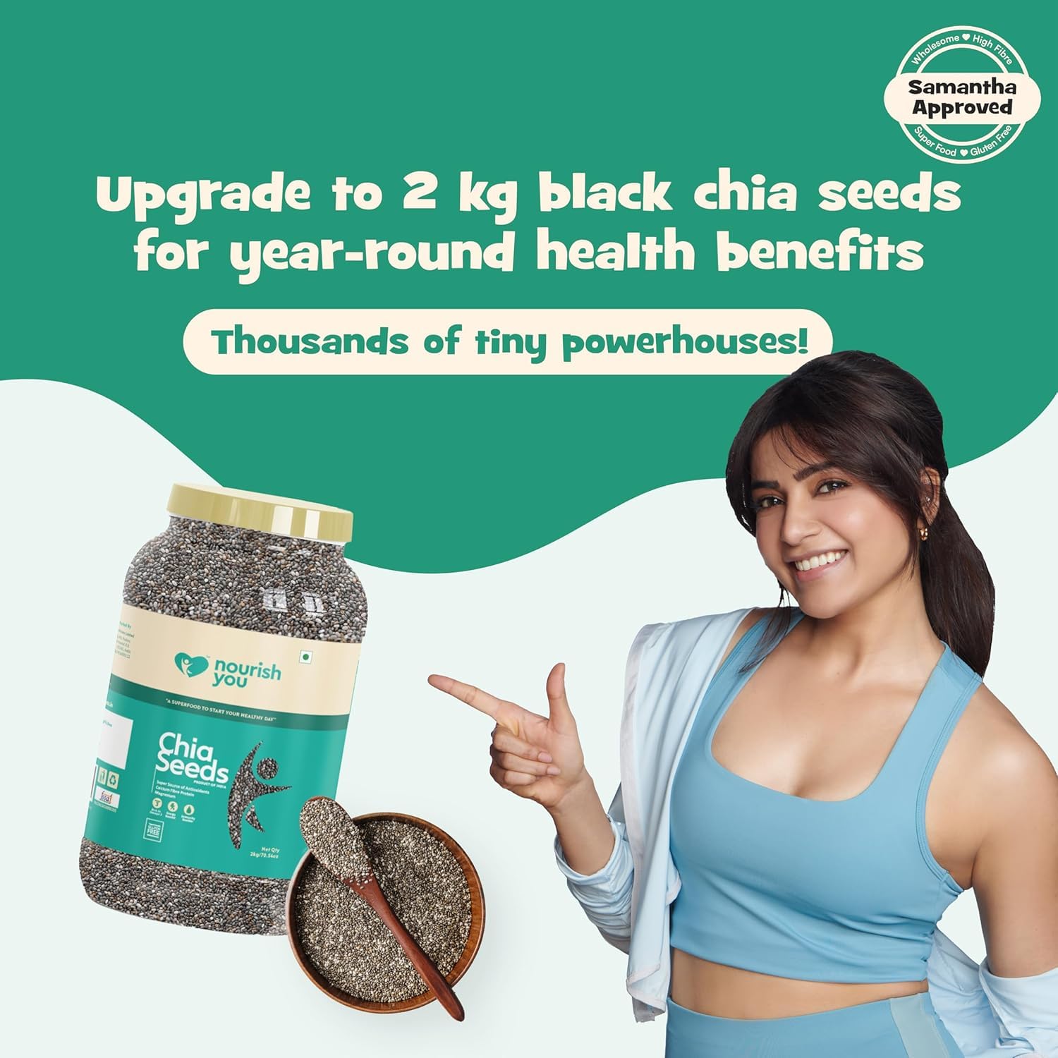 Raw Chia Seeds 1Kg Jar | Protein & Fiber Rich Superfood | Energy Boosting Seeds for Weight Management, Heart Health & Digestion | Natural Plant-Based Omega-3 Source | Gluten-Free Healthy Snack