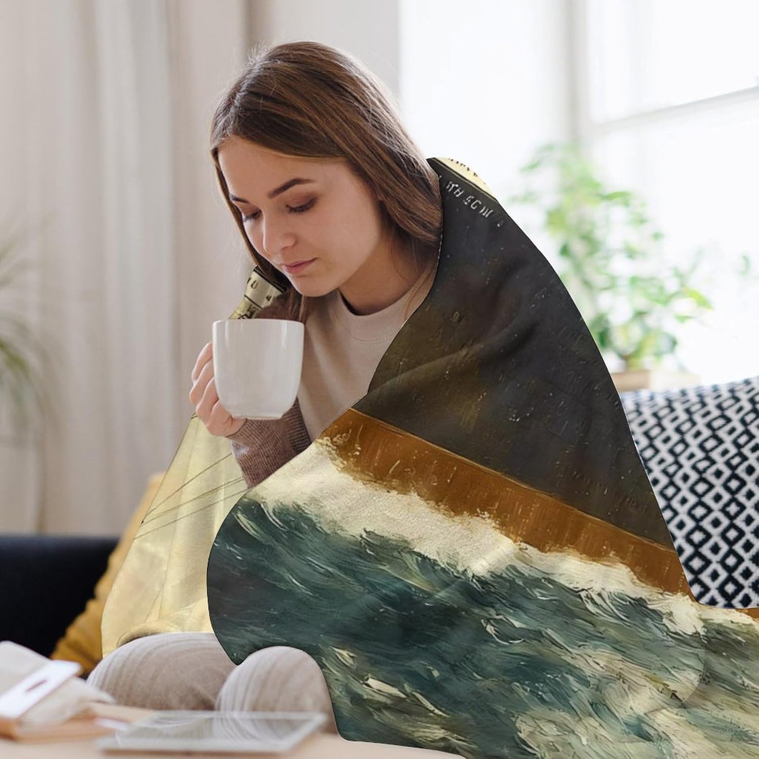 Vintage Titanic Ship Ocean Boat Throw Blanket for Couch Super Soft Blankets for Women Men Lightweight Plush Blanket