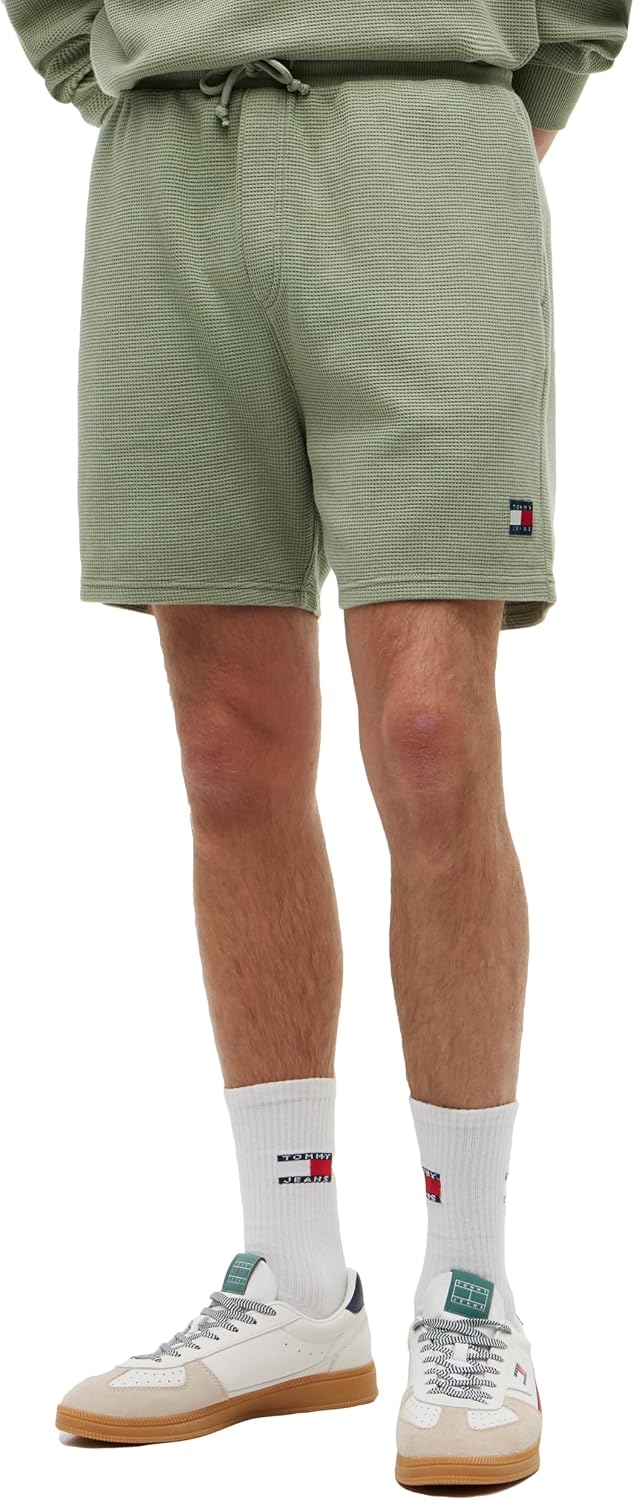 Tommy Jeans Men's Casual Cotton Sweat Shorts with Drawstring and Pockets