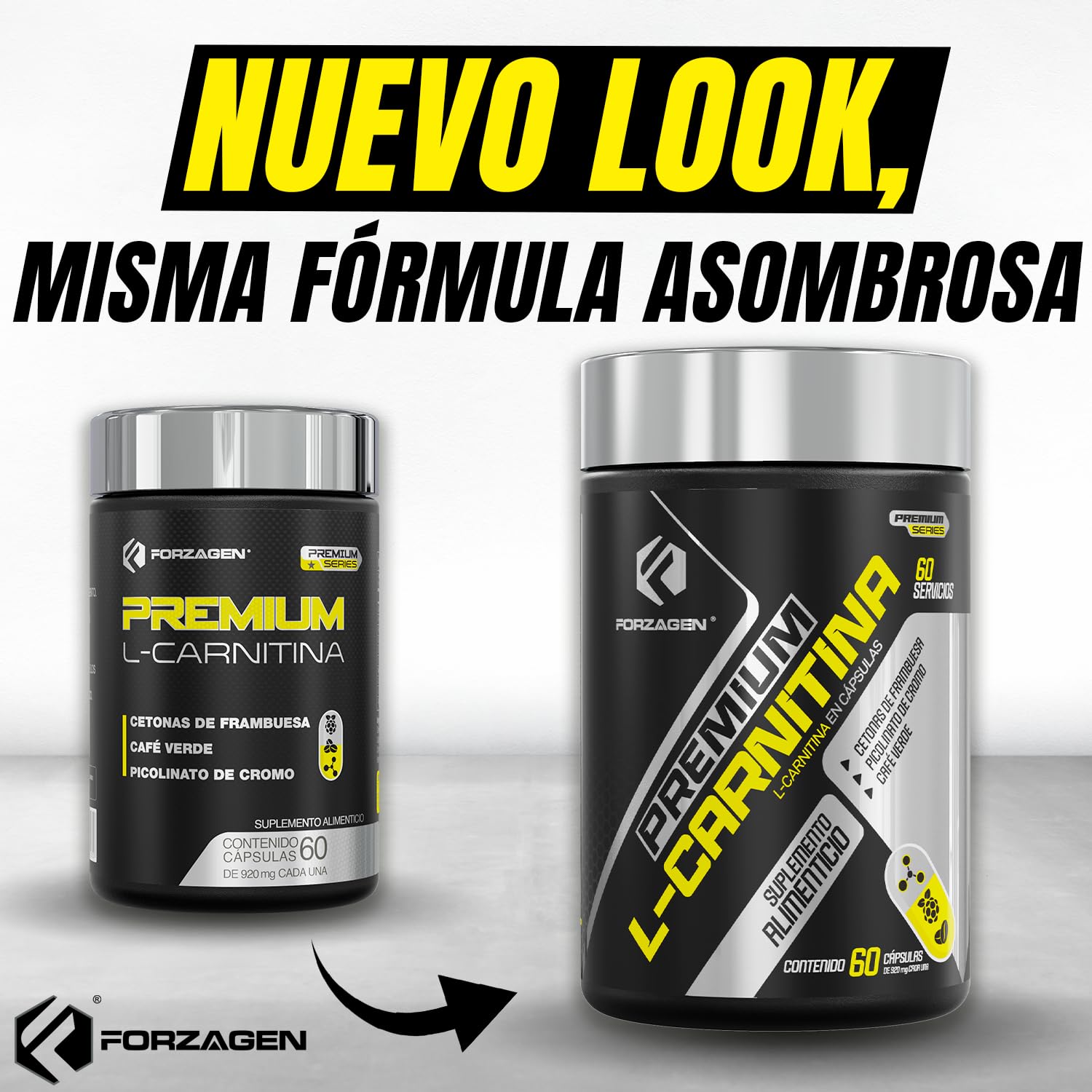 Forzagen | Premium L-Carnitina | 240 mg de L-Carnitina | 60 Servicios |  Pre-Entrenamiento | Con Cetonas de Frambuesa - Café Verde - Picolinato de  Cromo