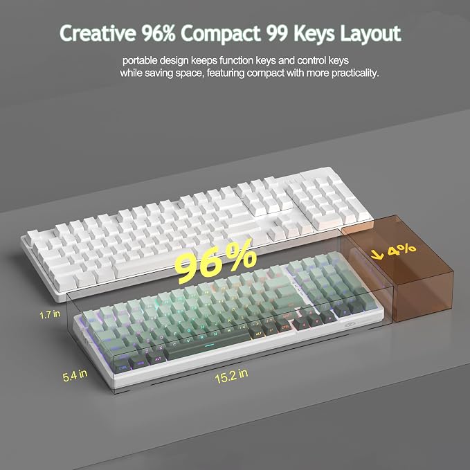 Teclado inalámbrico Gaming LIGHT100 con switches Blue Whale y retroiluminación RGB miniatura 9