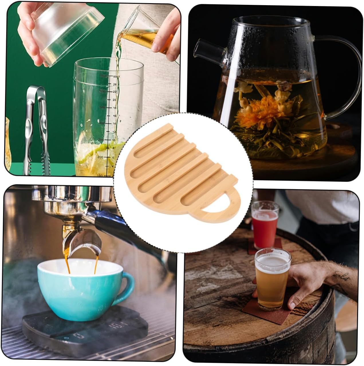 PRETYZOOM 1pc Coffee Holders for Counter Wooden Display Rack Capsule Container for Kitchen