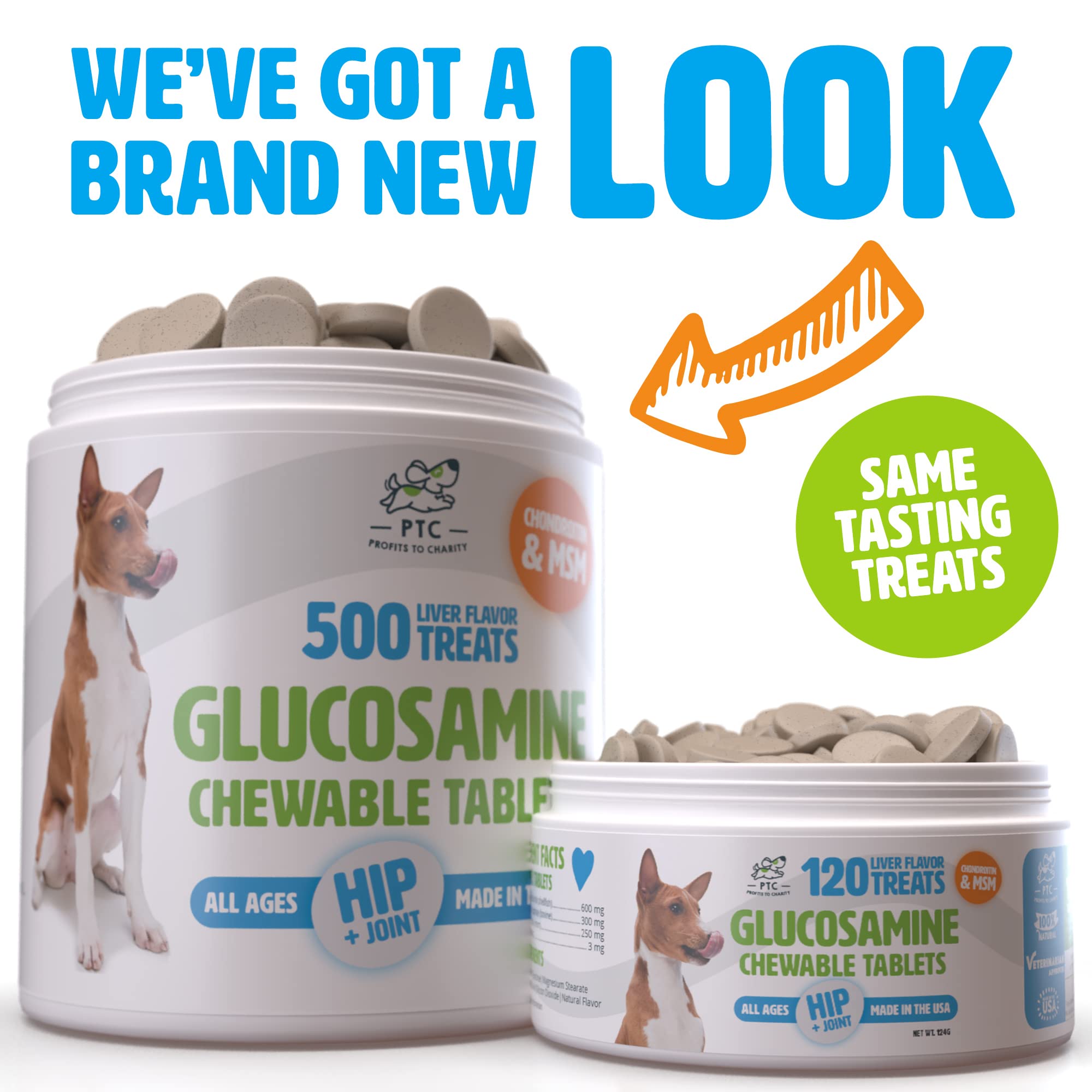 Glucosamine for Dogs with Chondroitin and MSM - Hip and Joint Supplement for Dog Mobility Support and Arthritis Pain Relief - 500 Chewable Tablet Treats by PTC - Profits to Charity - image 7