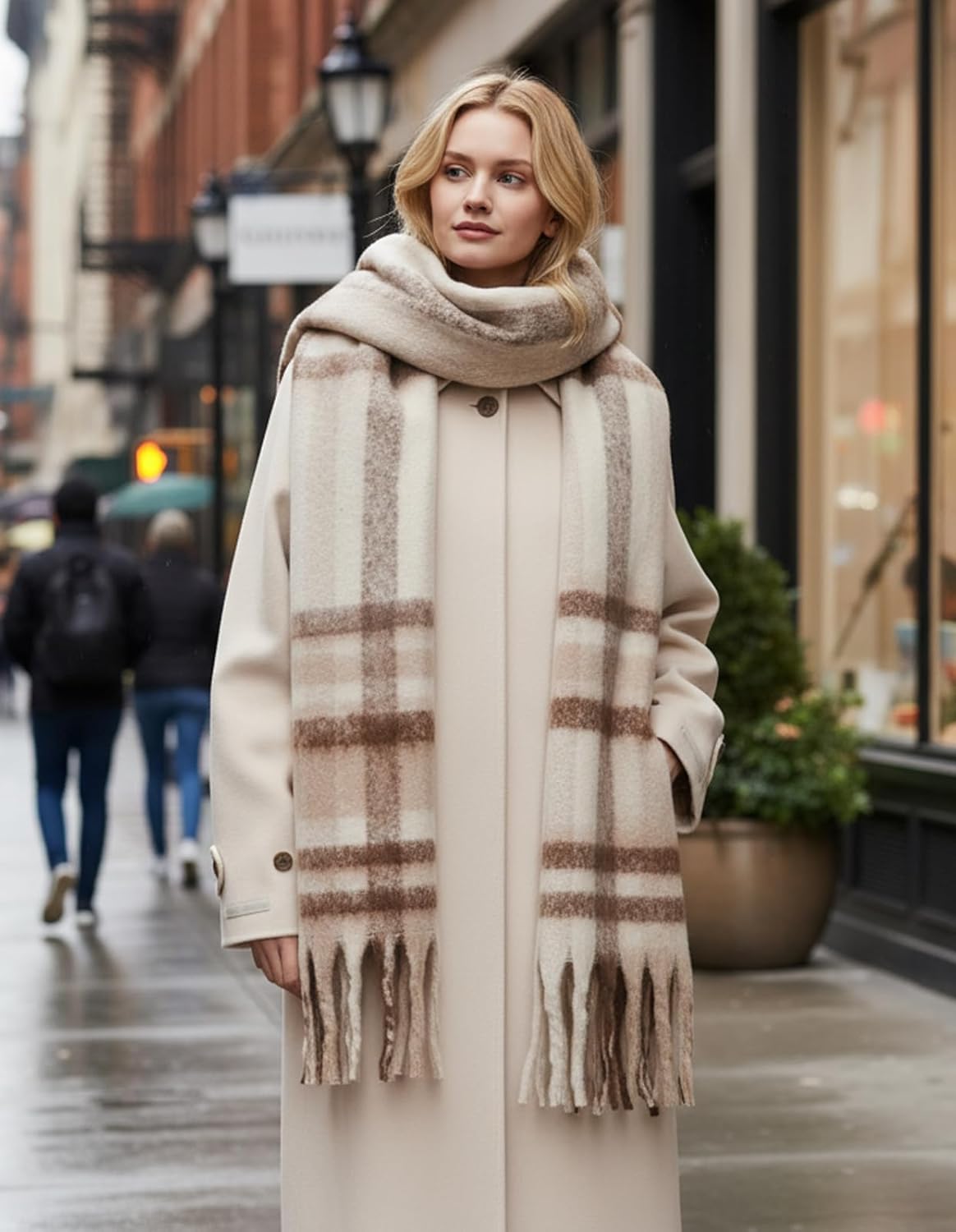 Scarf for Women Winter Warm Long Shawl Large Scarves Cold Weather Thick Blanket Scarfs Colorful Plaid - Image 6