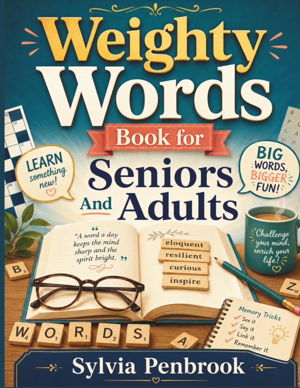 Weighty Words Book for Seniors And Adults: Fun Vocabulary Adventures with Big Words, Funny Stories, Memory Tricks, and Easy Learning Challenges
