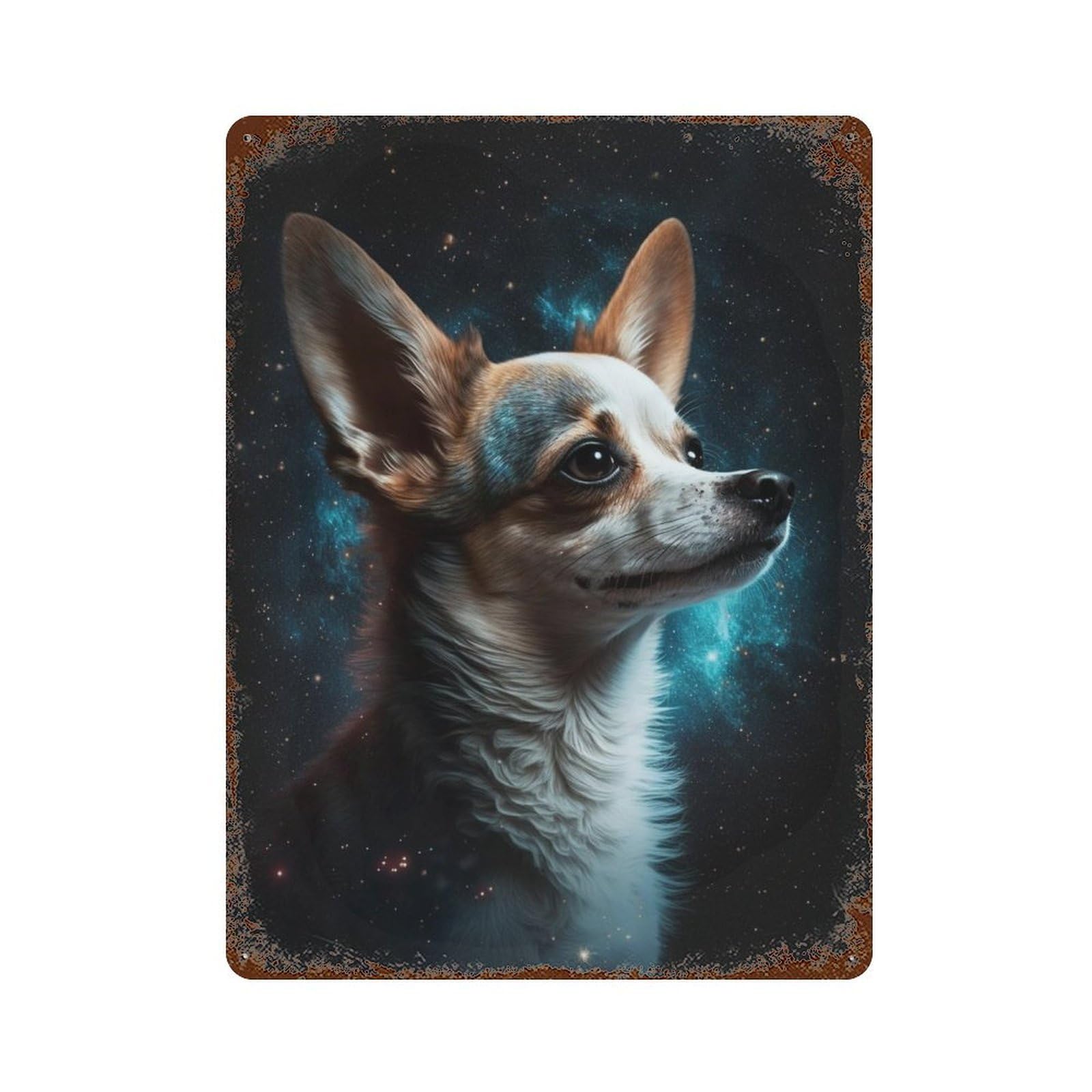 Space Pup Cosmic Canine Adventure Rustic Tin Plaque 15.7"x11.8", Classic Wall Plaque for Garage, Pub Or Kitchen