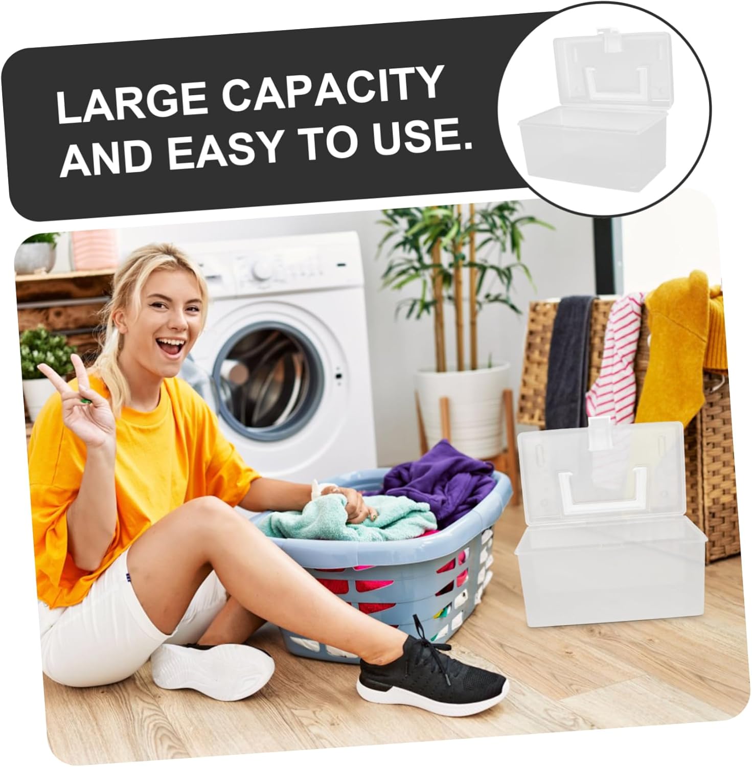 SHERCHPRY 3pcs Laundry Beads Storage Box Container for Space-saving Design for Organized Laundry Room Stackable and Versatile Storage
