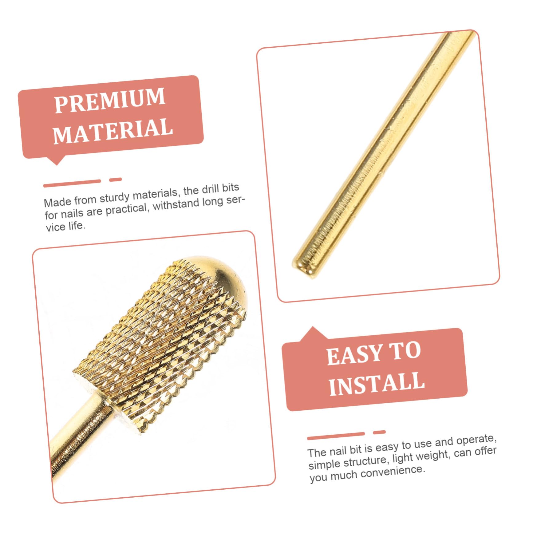 5 Set Di Punte Per Trapano Per Unghie in Metallo Punte Per Trapano Per Unghie Russe Strumento Per Manicure in Acrilico Set Da 3 Pezzi * 5