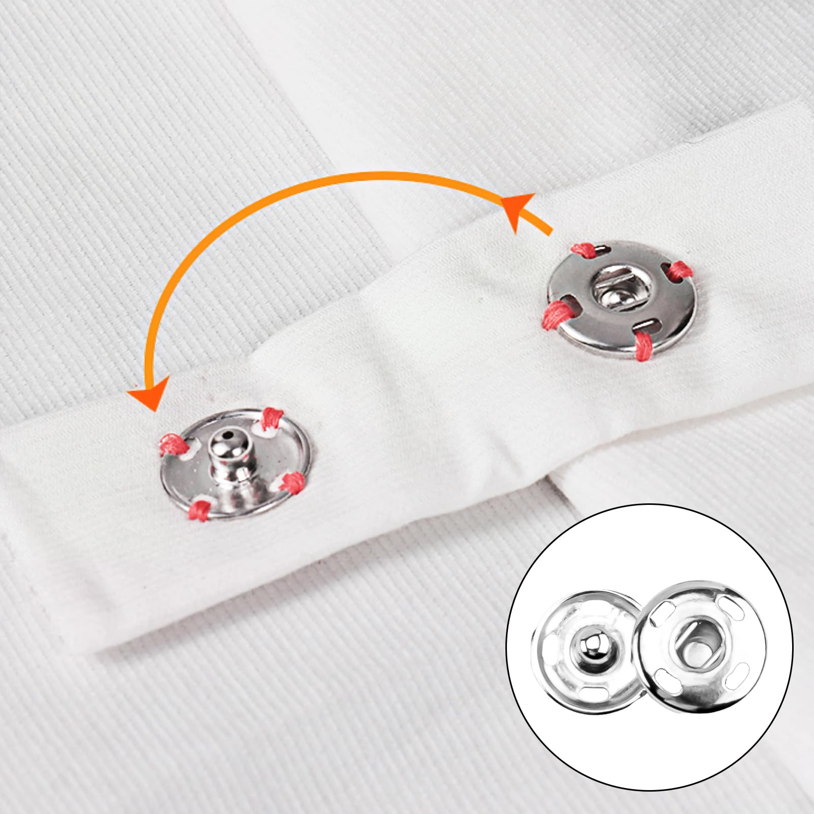 100 Sätze Nähende Druckknöpfe In Schwarz & Silber - 4 Größen 7,5-12mm Mit Aufbewahrungsbox