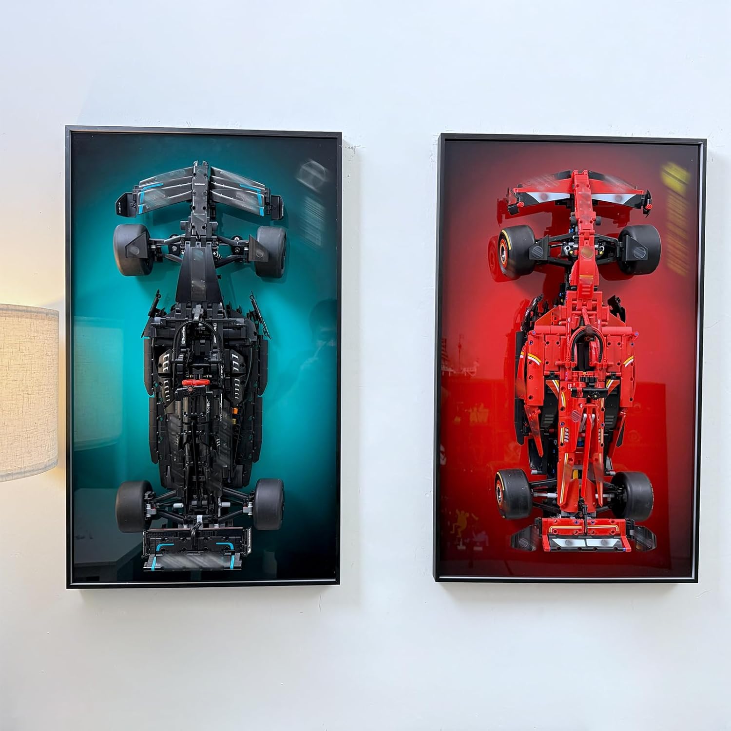 Display Wallboard Compatible with Lego Technic Mercedes-AMG W14 E 42171 Race Car, Compatible with Lego Car Wall Mount Display Frame Enthusiast, Size:19.7X 31.5in, No Model!