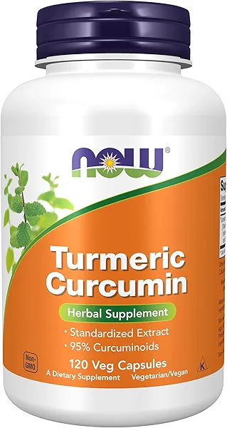 NOW Foods Supplements, Turmeric Curcumin, Derived from Turmeric Root Extract, Herbal Supplement, 120 Veg Capsules