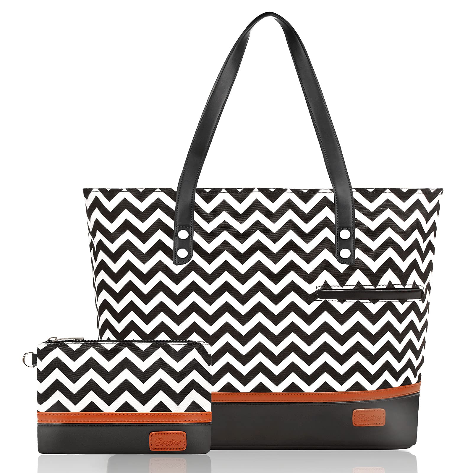 Laptop Tote Bag for Women Large Canvas Womens Briefcase Waterproof Computer Bag Work Bags for Women Fits 15.6 inch Laptop