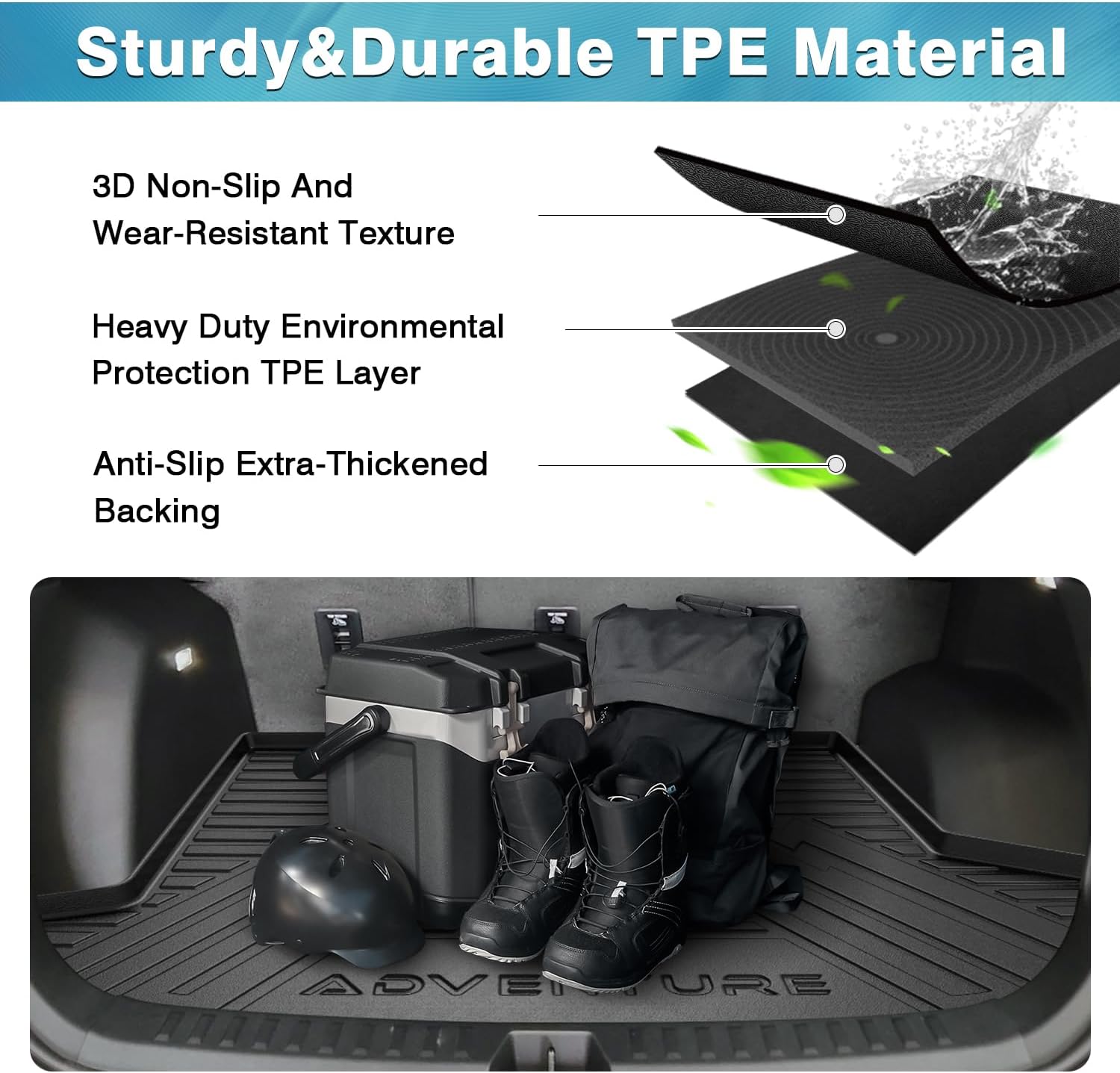 Mixsuper Cargo Liner for Chevy Equinox/GMC Terrain 2025 2026, All Weather Cargo Mat for Chevy Equinox Rear Trunk Liner Black