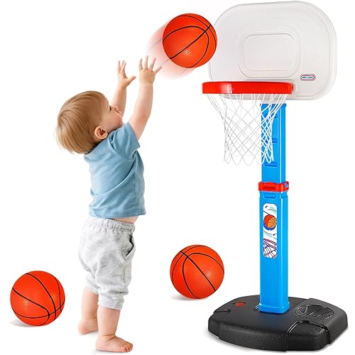 Toddler Basketball Hoop Indoor Outdoor for Kids 1-3, Height Adjustable