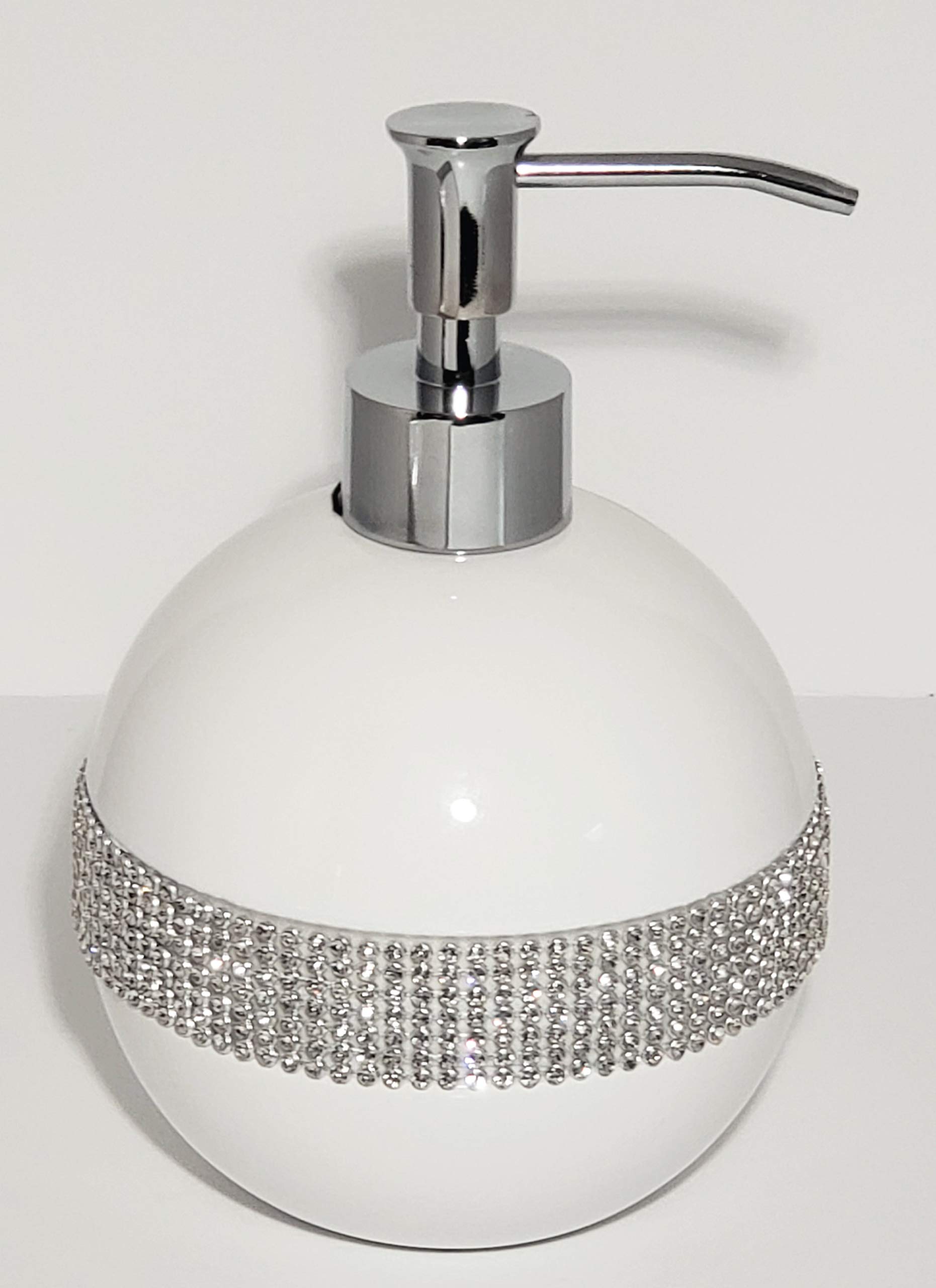 bella lux outdoor living on Bella Lux Set Bathroom Soap Dispenser Lidded Box Rhinestone Bling Luxury New Bath Com Home Garden