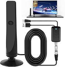 2025 Upgraded Indoor TV Aerial 1080P 4K HD Digital Antenna with Signal Booster for Smart TV High Gain Indoor Outdoor Aerial with Strong Signal UK for 280 Miles Wavemax Antenna 9.8ft Cable 4G 360°