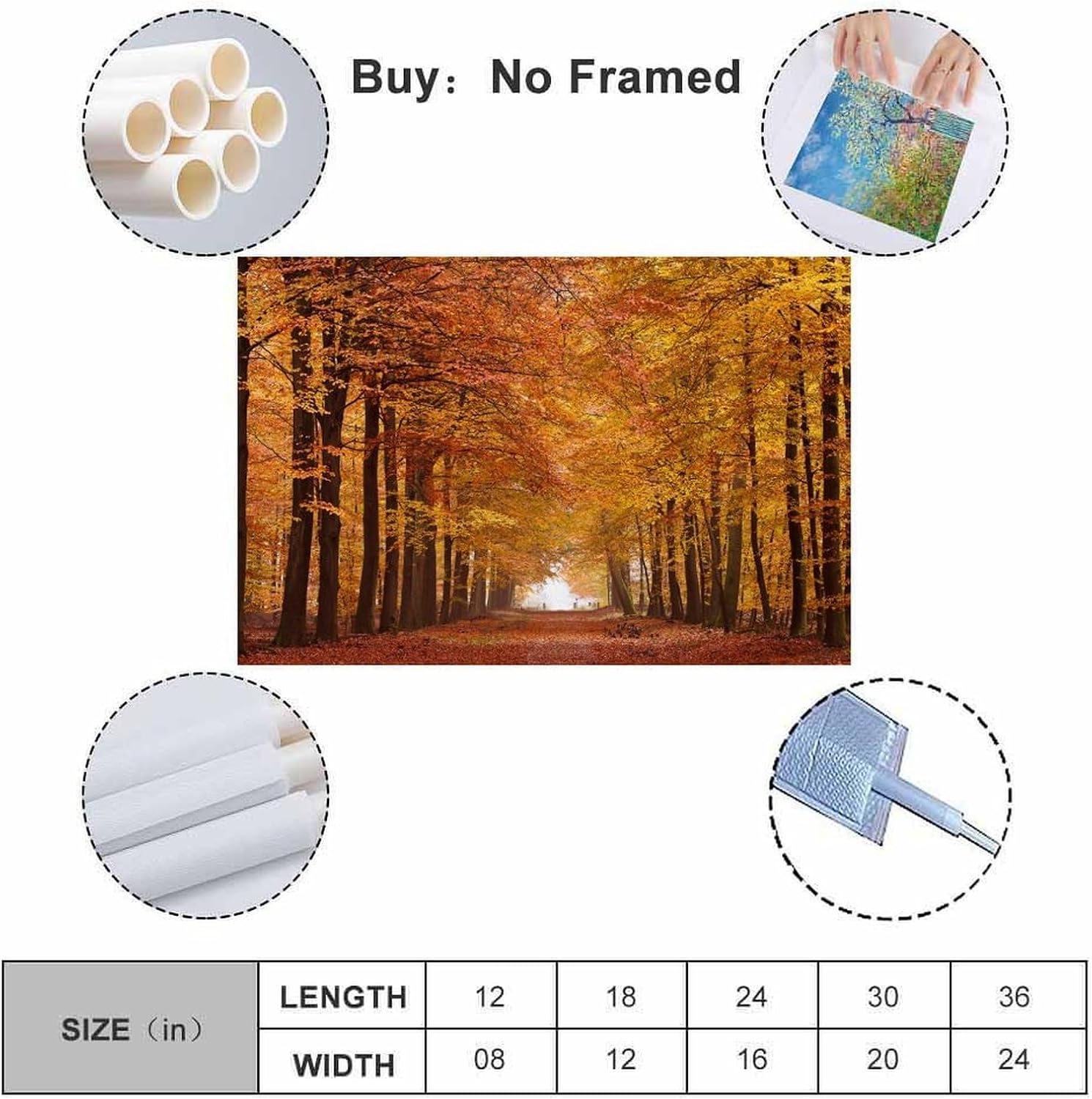 Modern Forest And Autumn Landscape Art Poster 08x12inch Unframe-style image 2