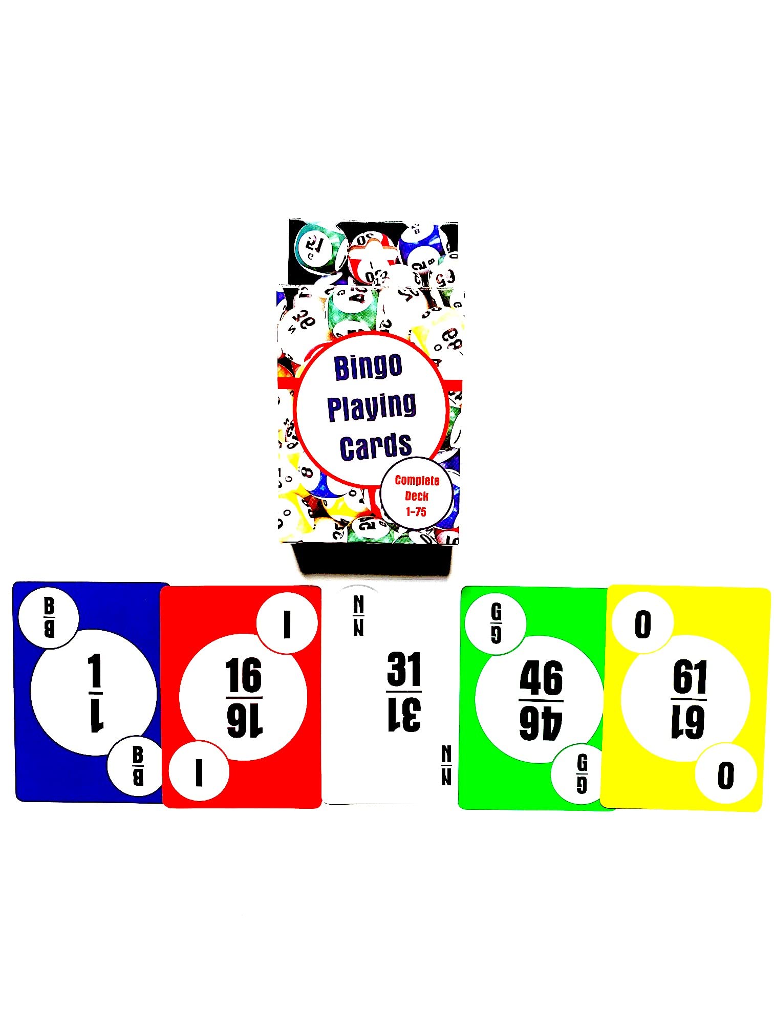 United Novelty Professional Deck Bingo Calling Cards- 75 Card Deck- 5 Colors