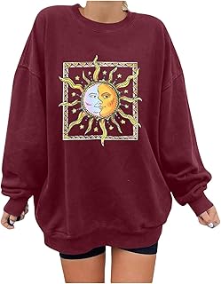 Splrit-MAN Womens Casual Cute Graphic Printed Thermal Pullover Womens Halloween Pattern Print Plus Size Jumper Women's Classic Loose Oversized Long Sleeve Tops Autumn Round Neck Basic Sweatshirt