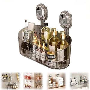 Gold Shower Caddy Suction Cup No-Drill Shower Shelf for Inside Shower Corner Shower Caddy and Suction Cup Storage