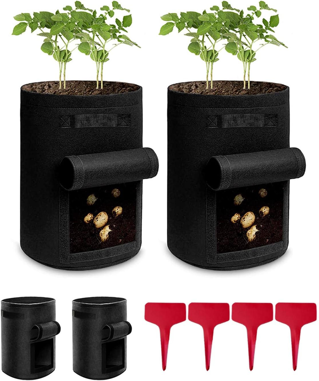 Xhwykzz 4 Gallon Grow Bags, Soil Planting Pots, Aeration Fabric Pots