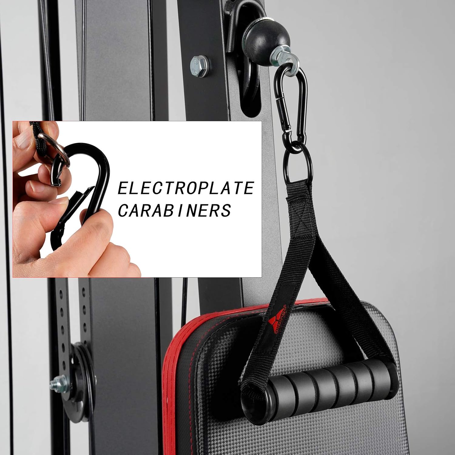 allbingo Solid Gym Handles for Cable Machine Resistance Bands, Ultra Heavy Duty Comfortable Sturdy Exercise Handle Grips Attachment with Large Clips for Pulley LAT Pulldown System