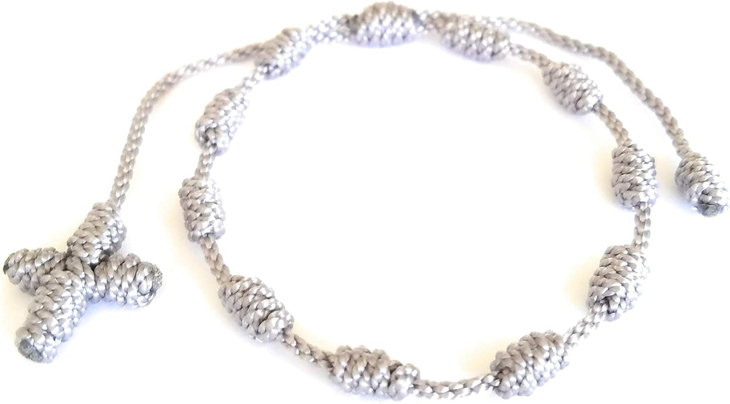 Lucky Charms USA Rosary Bracelet, Pulsera Decenario, Cross Bracelet 10 Knots with hand-Woven Cross, Waterproof, Adjustable, Unisex