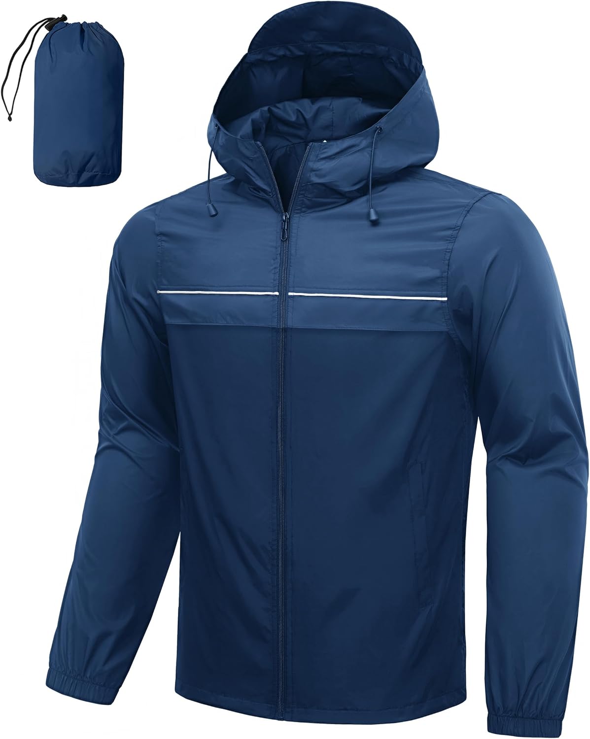 ZITY Mens Rain Jacket Waterproof Lightweight Jackets Windbreaker Packable Hooded Raincoat for Hiking Golf Cycling Outdoor Travel