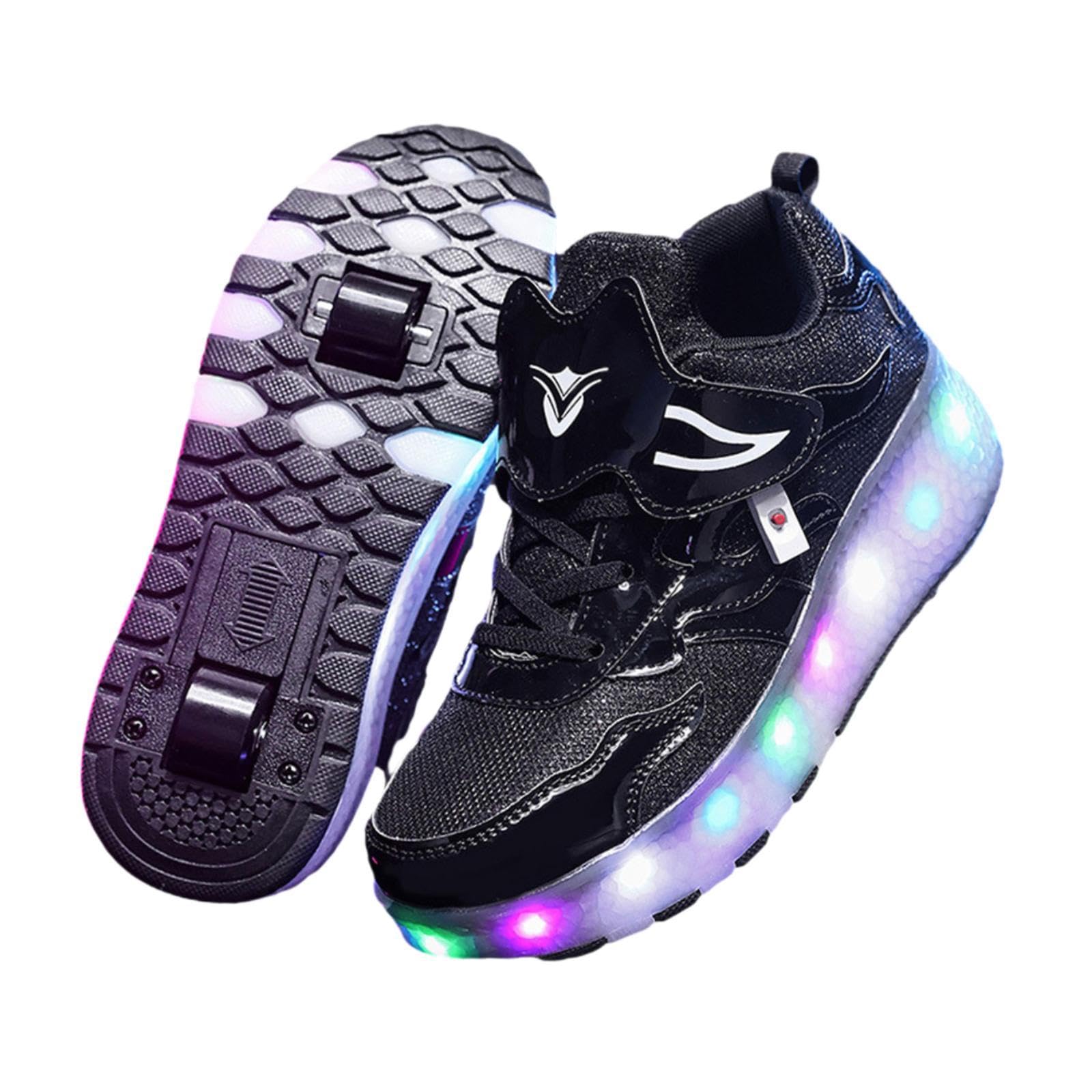 CLUB BOLLYWOOD®Kids LED Roller Shoes Casual Skating Shoes with Double Wheels for Boys Girls 21cm|Sporting Goods | Outdoor Sports | Inline & Roller Skating |1 Pair of Kids Roller Skate Shoes-image-29