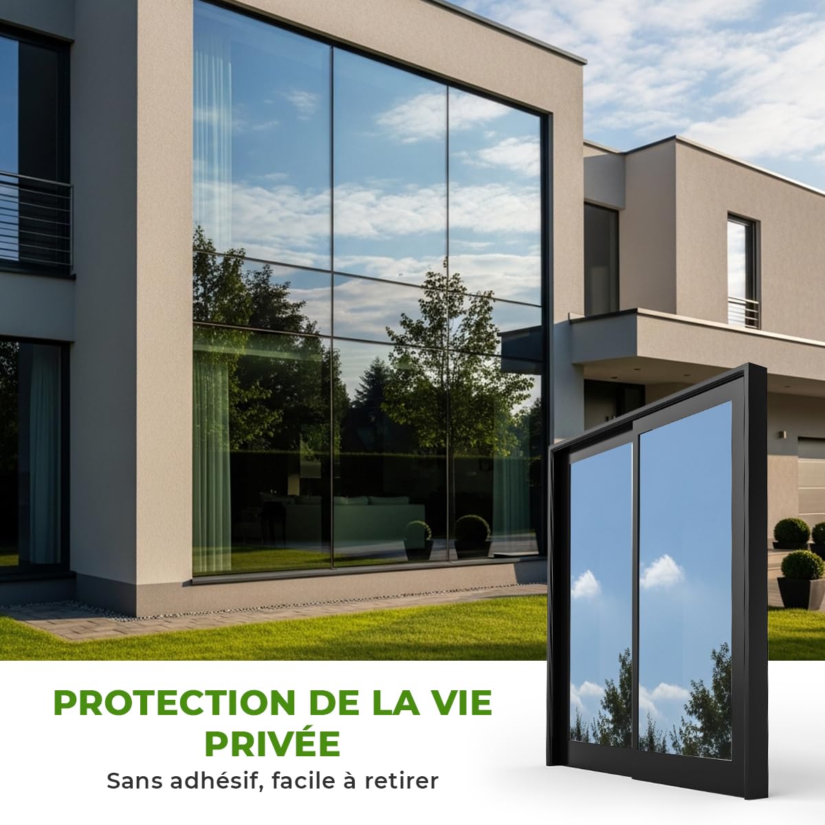 Ambiance Sticker Film Anti Chaleur Fenêtre Anti UV Occultant, 90 cm x 4 m